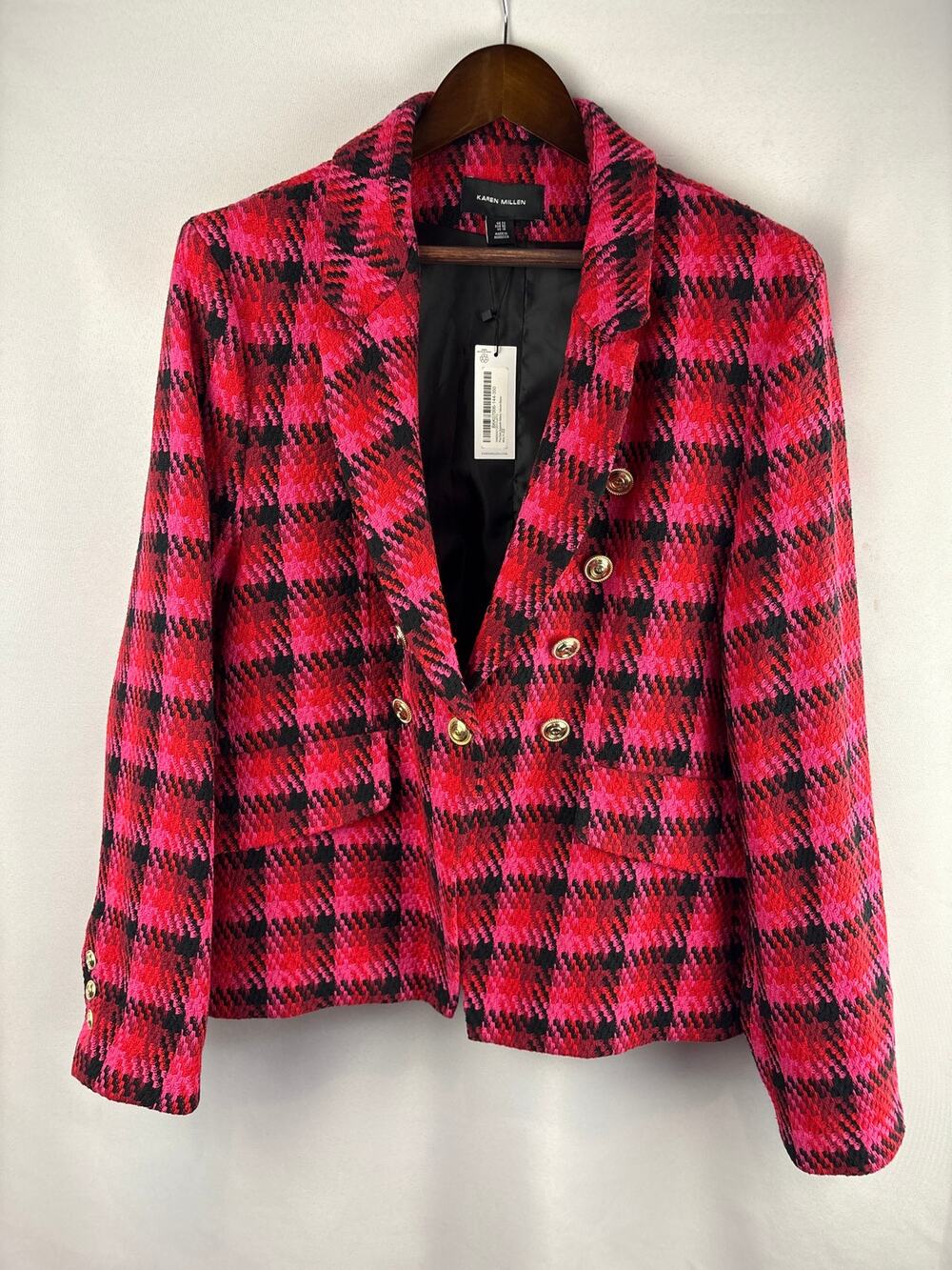 Women’s Karen Millen Size 18 Pink Red & Black Blazer